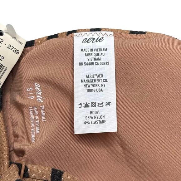 NWT Aerie Tiger Stripe V-Neck Bikini Top S – Textured Animal Print Swim - Picture 5 of 7
